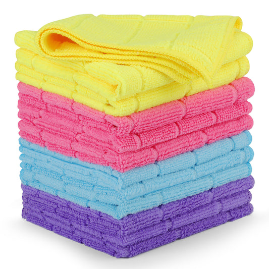 12pcs Clean Absorbent Cloth Set - Coral Fleece Rag Kitchen Cleaning Cloths Wiping Rag Tableware Household Cleaning Towel kitchen Stuff Kitchen Supplies