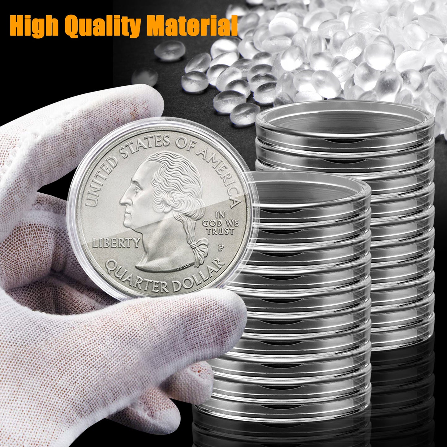 50Pcs Clear 40.6mm Coin Holders Capsules - Transparent Coin Capsules Set with Storage Box,Coin Collection Case for Coin Collection Protection Coin Preservation