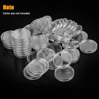 50Pcs Clear 40.6mm Coin Holders Capsules - Transparent Coin Capsules Set with Storage Box,Coin Collection Case for Coin Collection Protection Coin Preservation