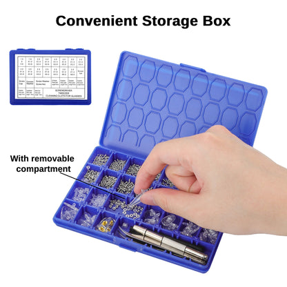 Eyeglass Repair Kit with Box, Includes 3 in 1 Screwdriver, Nose Pads, Screws, Tweezer , for eyeglass, sunglasses and small electronics with tiny screws