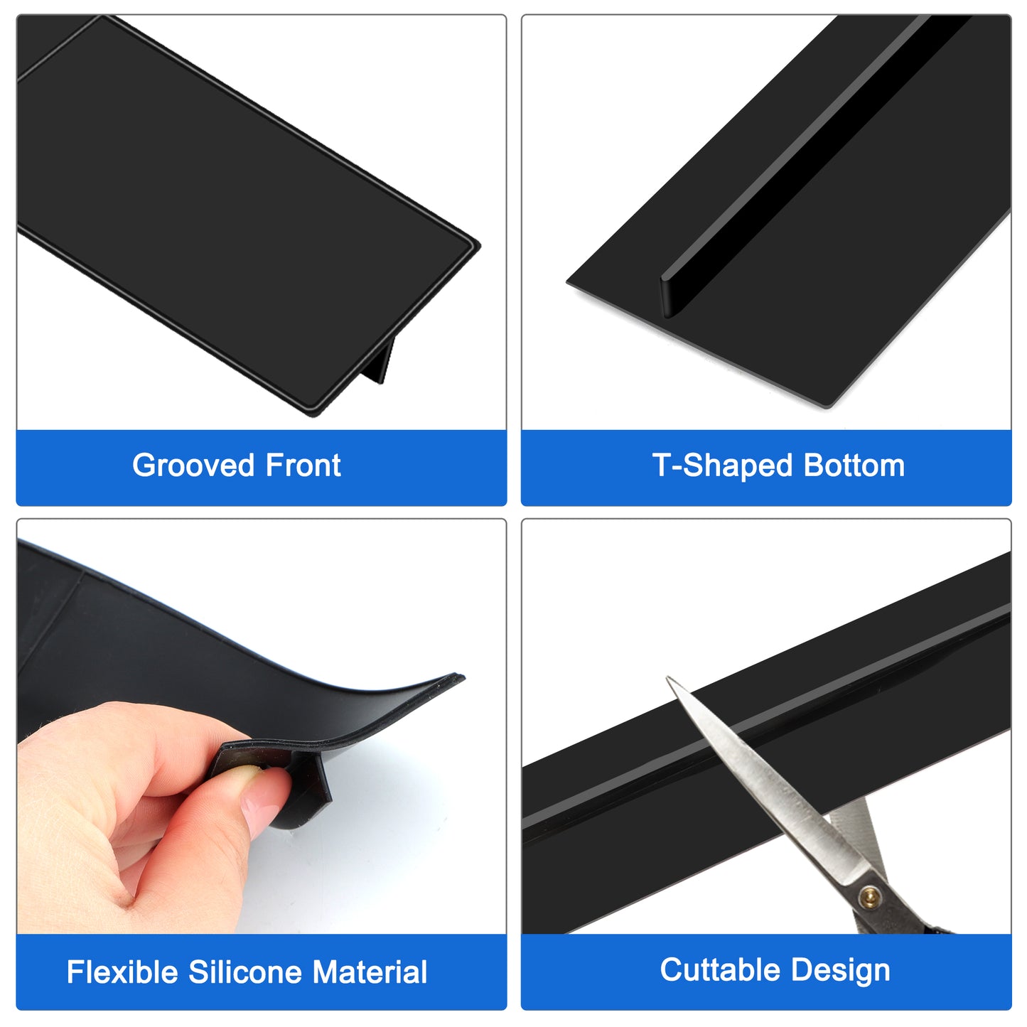 2 Pcs Silicone Stove Gap Covers - 21” Protect and Enhance Your Kitchen with Heat Resistant Edge Guards and Gap Fillers (black)