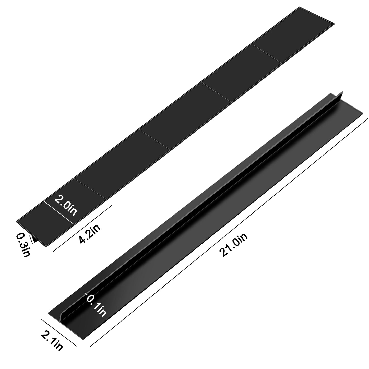2 Pcs Silicone Stove Gap Covers - 21” Protect and Enhance Your Kitchen with Heat Resistant Edge Guards and Gap Fillers (black)
