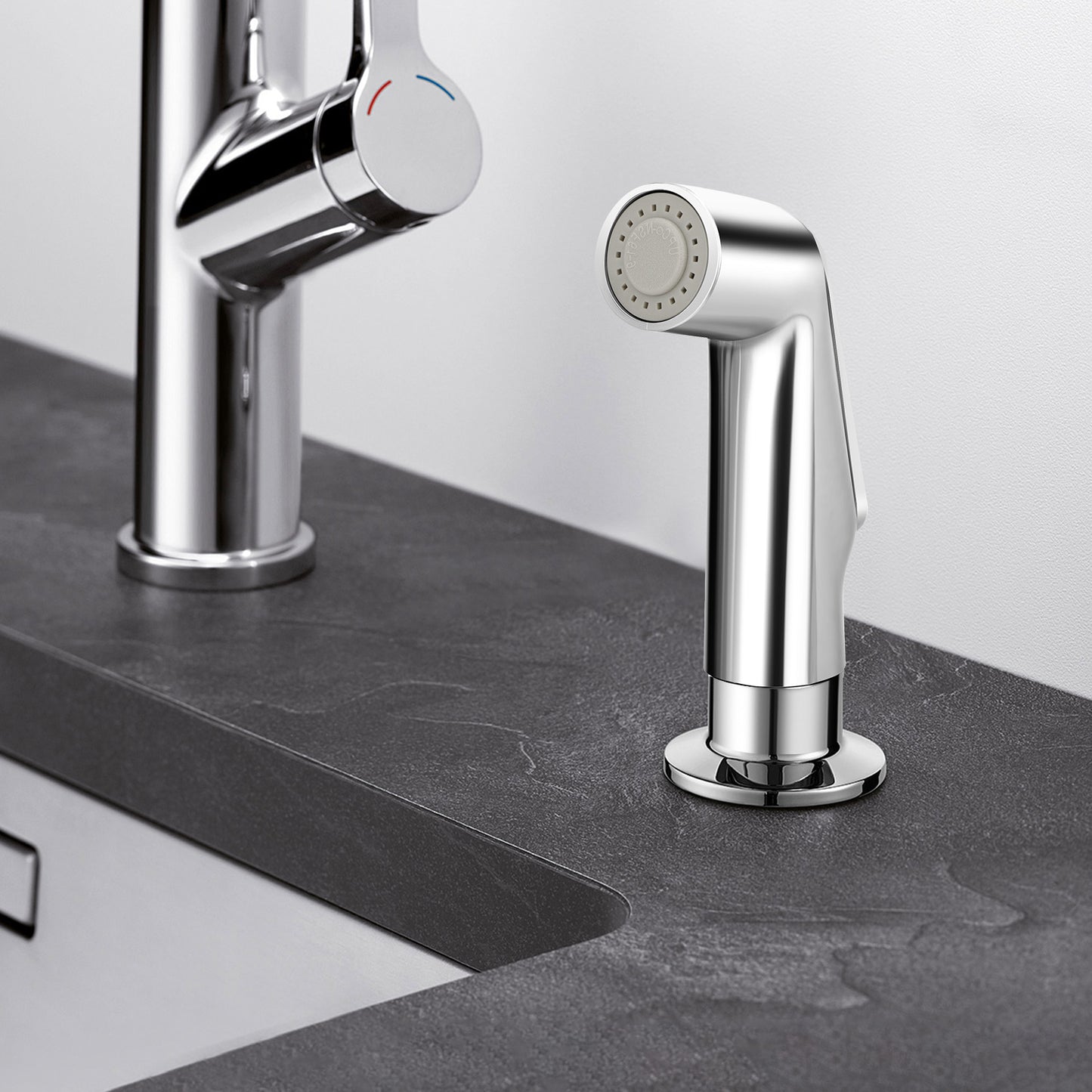 Universal Kitchen Sink Sprayer Head Replacement – Premium Brushed Nickel Finish,Effortless Side Spray Upgrade