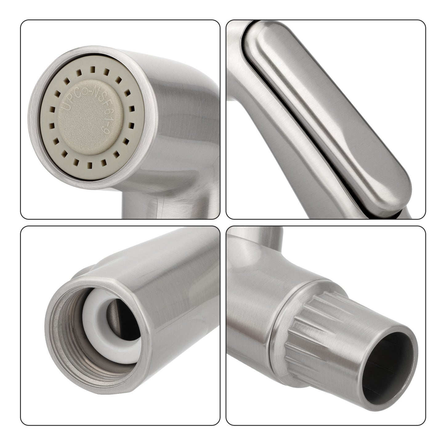 Universal Kitchen Sink Sprayer Head Replacement – Premium Brushed Nickel Finish,Effortless Side Spray Upgrade