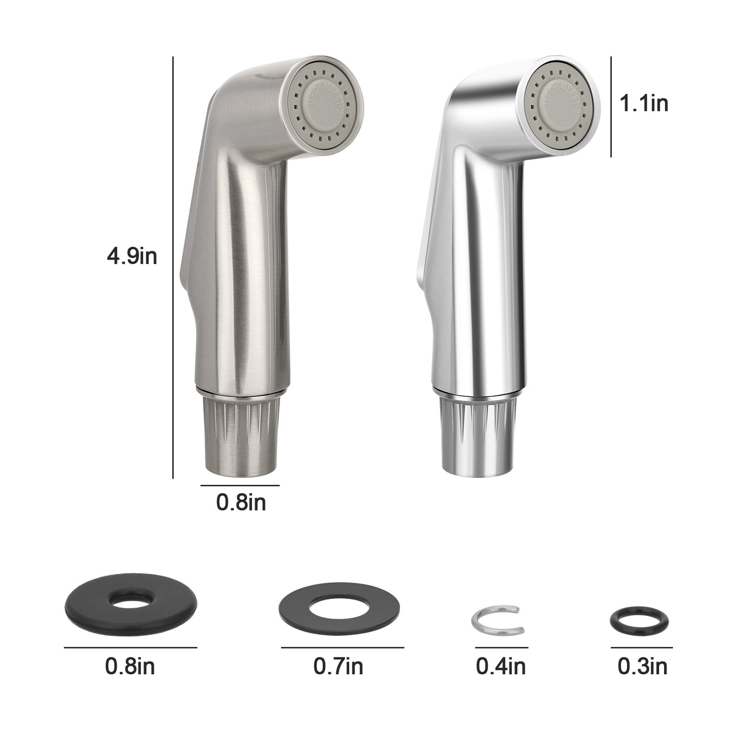Universal Kitchen Sink Sprayer Head Replacement – Premium Brushed Nickel Finish,Effortless Side Spray Upgrade