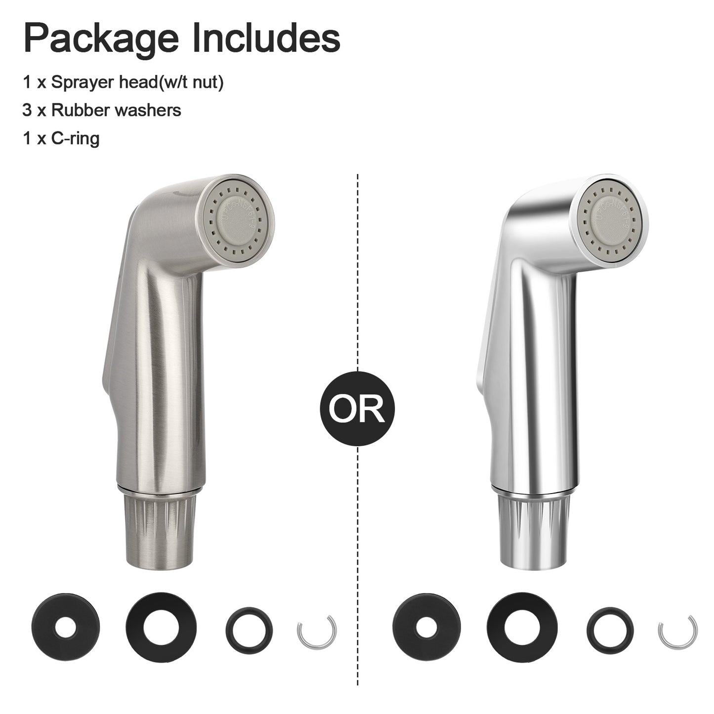 Universal Kitchen Sink Sprayer Head Replacement – Premium Brushed Nickel Finish,Effortless Side Spray Upgrade