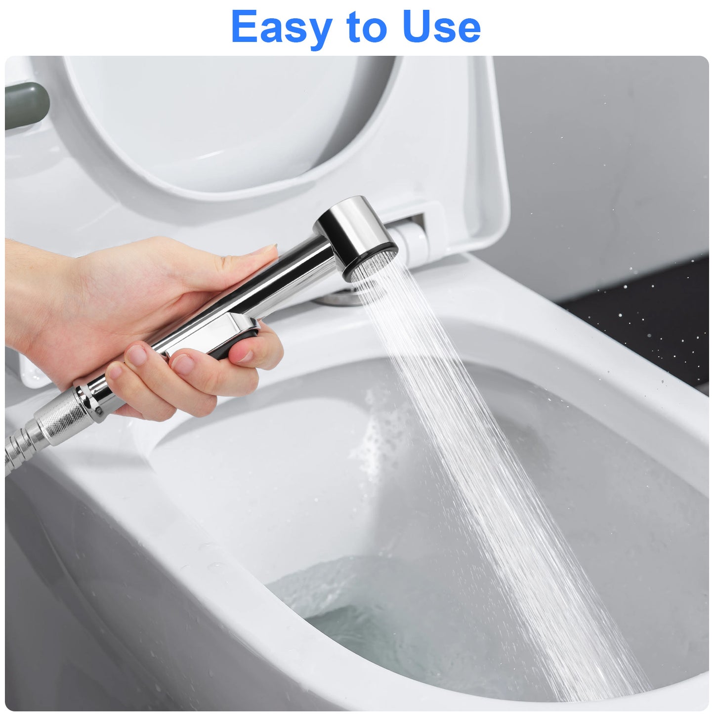 Handheld Bidet Toilet Sprayer Kit - Stainless Steel Hose and Wall Mount Options for Personal Hygiene, Bathroom Cleaning, Pet Care