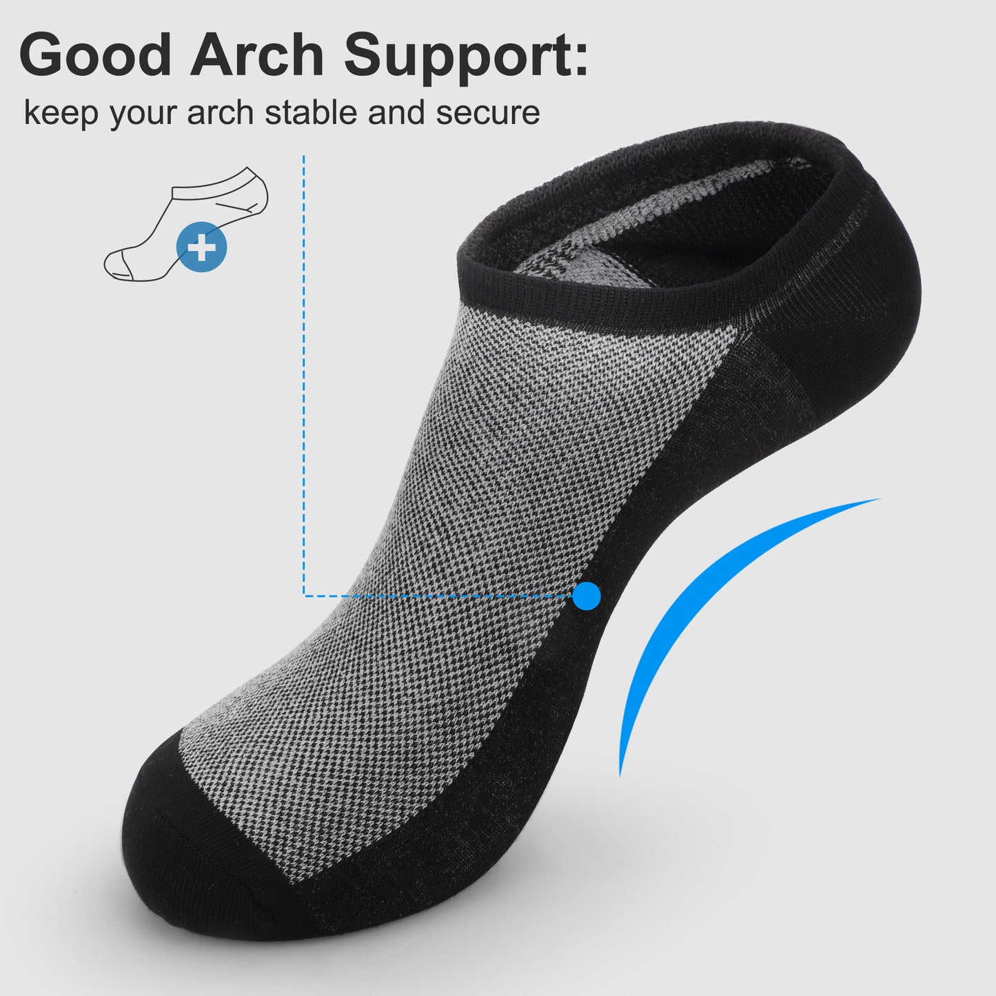 6 Pairs No Show Men's Socks - Casual Invisible Non-slip Socks,Low Cut Socks,CottonSocks for Men Loafer Sneakers Boat Shoes