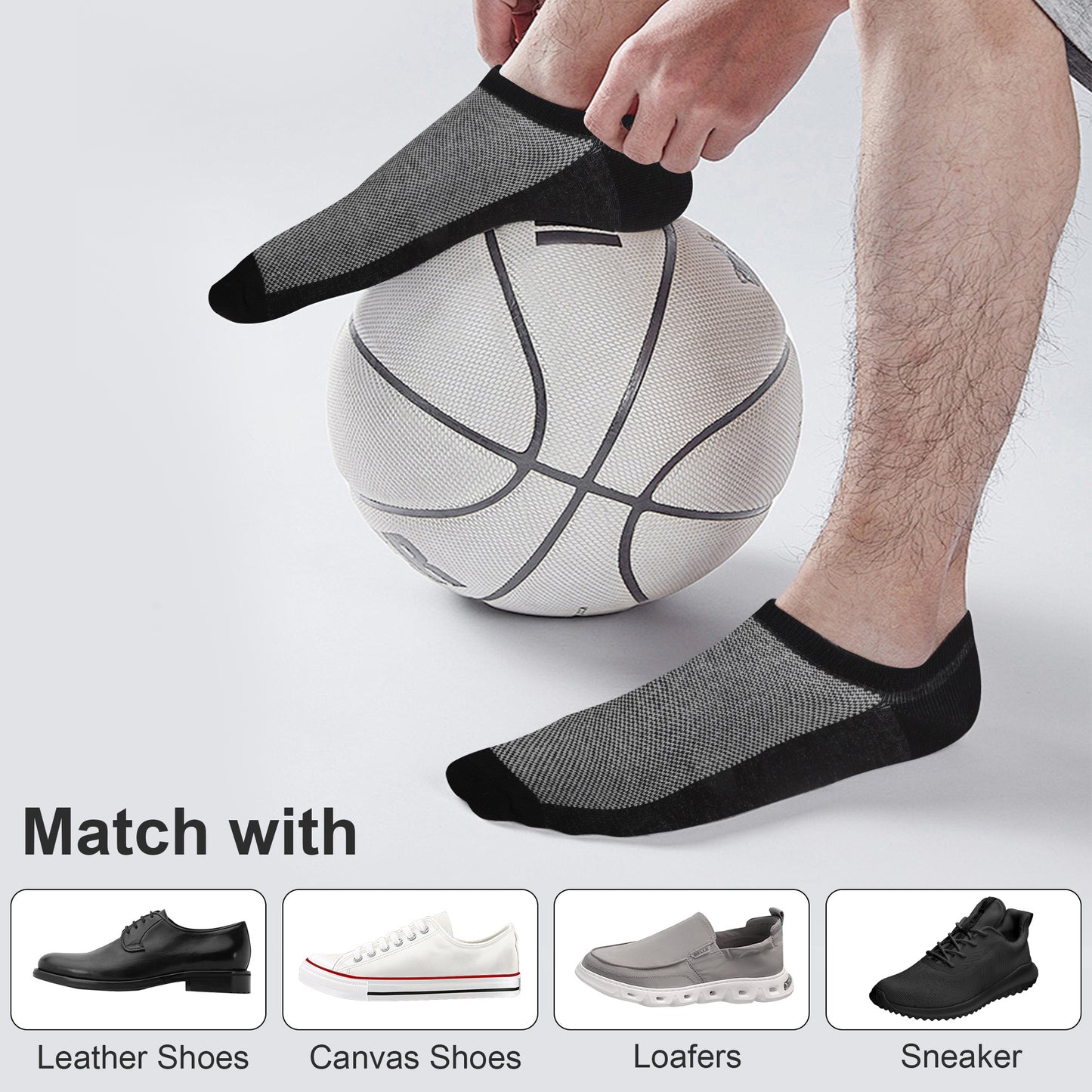 6 Pairs No Show Men's Socks - Casual Invisible Non-slip Socks,Low Cut Socks,CottonSocks for Men Loafer Sneakers Boat Shoes