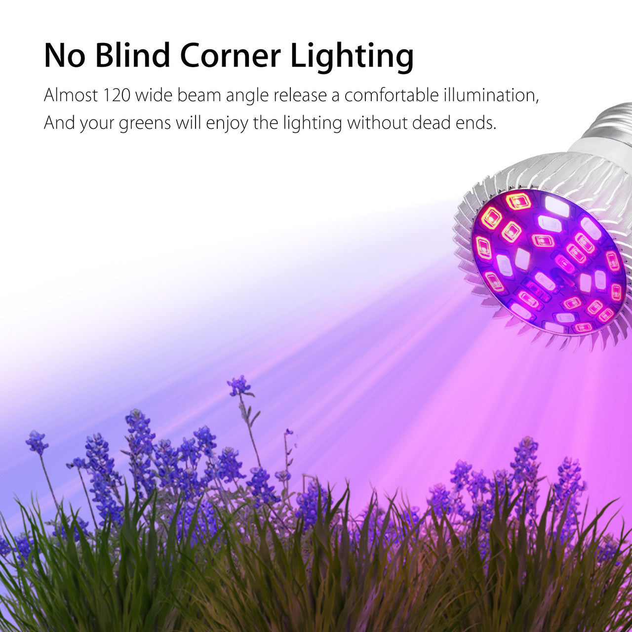 LED Grow Light, Full Spectrum E26 27 LEDs Grow Light Bulbs for Indoor Plants Greenhouse, 2Pcs