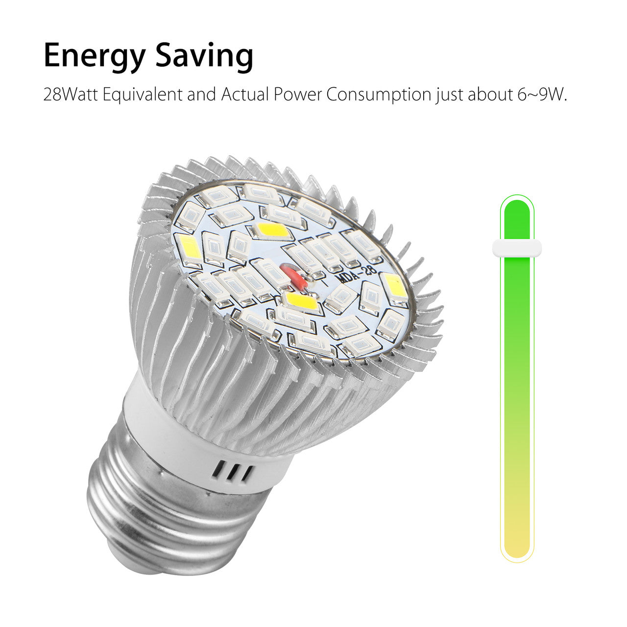 LED Grow Light, Full Spectrum E26 27 LEDs Grow Light Bulbs for Indoor Plants Greenhouse, 2Pcs