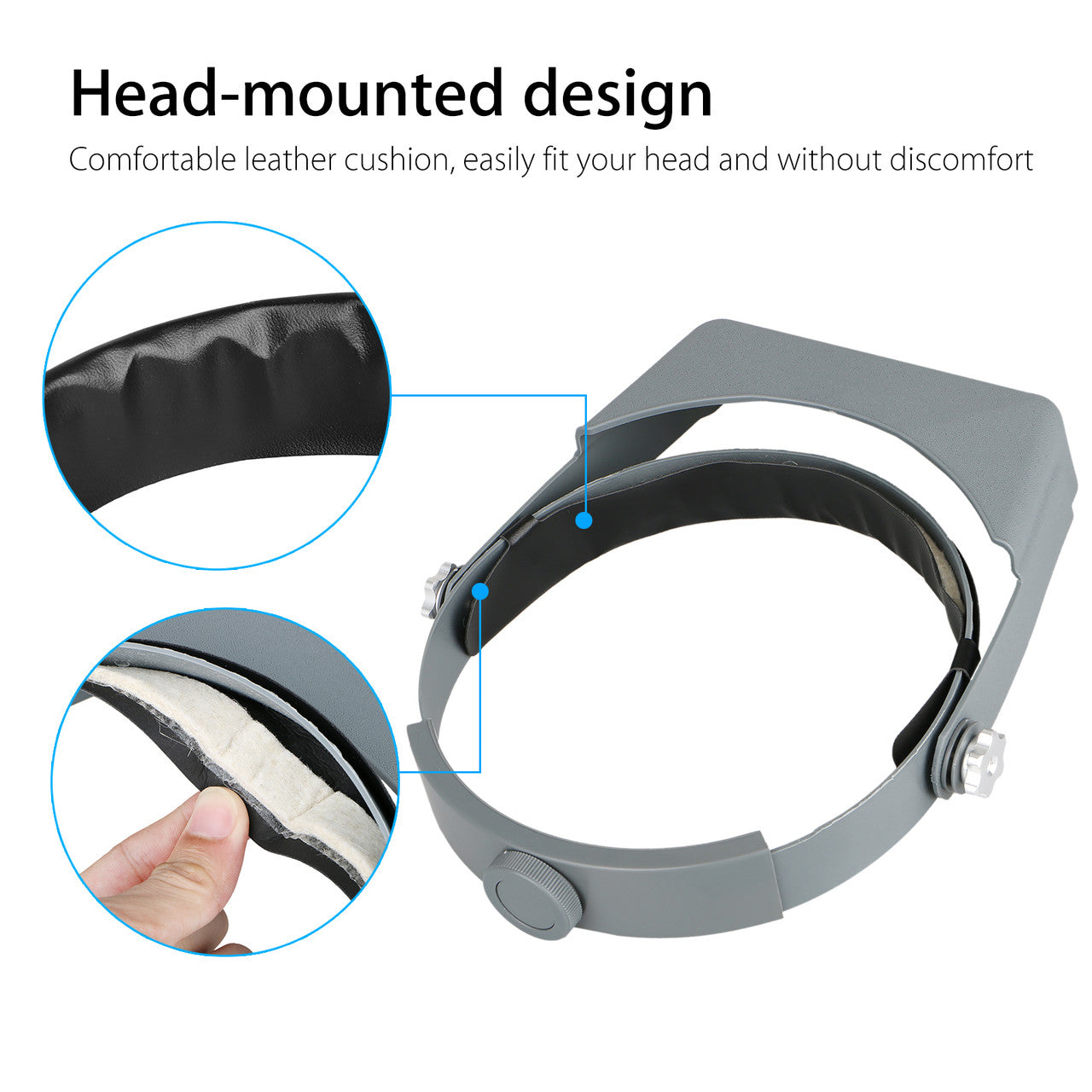 Headband Magnifier Jewelry Visor Opitcal Glass Binocular Magnifier w/ Lens, 4" Focal Length 1.5X 2X 2.5X 3.5x Magnification