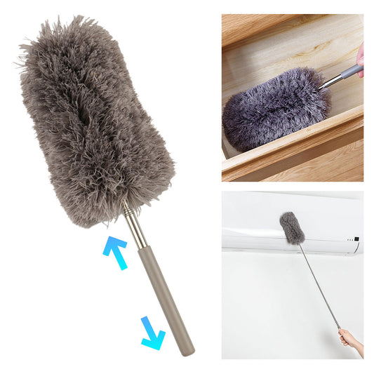 Adjustable Soft Microfiber Feather Duster Dusting Brush Household Cleaning Tool-Scalable to 80CM