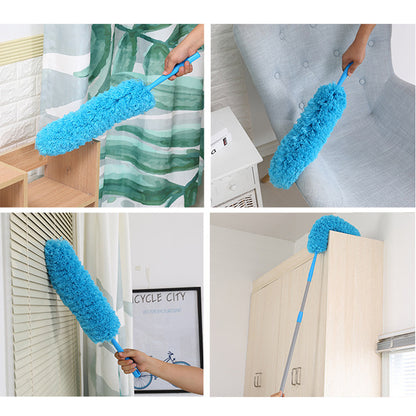 Soft Microfiber Duster with Extension Hole for Further Reach, Feather Duster Flexible, Bendable for Interior Roof, Ceiling Fan, Cobweb Duster, Hypoallergenic Large Microfiber Head - Wet or Dry Use