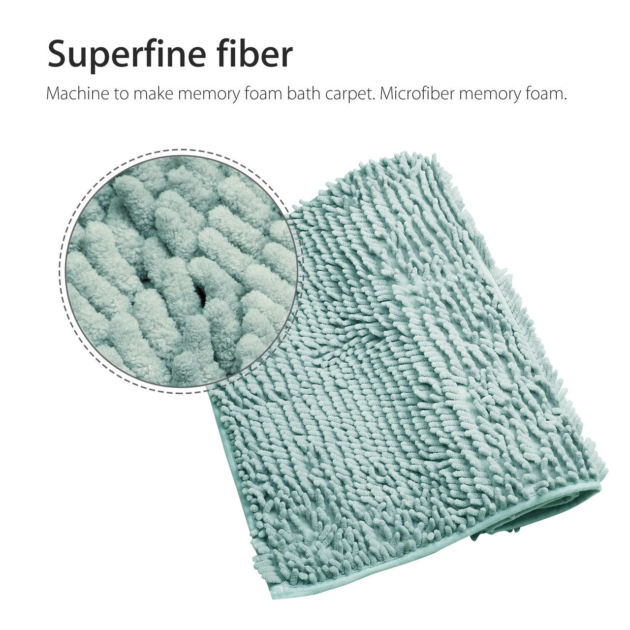 Non-Slip Shower Mat Bathroom Rug Mat, 19.631 inch, Extra Soft and Absorbent Shaggy Rugs, Machine Wash Dry, Perfect Plush Carpet Mats for Tub, Shower, Bath Room(Light Blue)