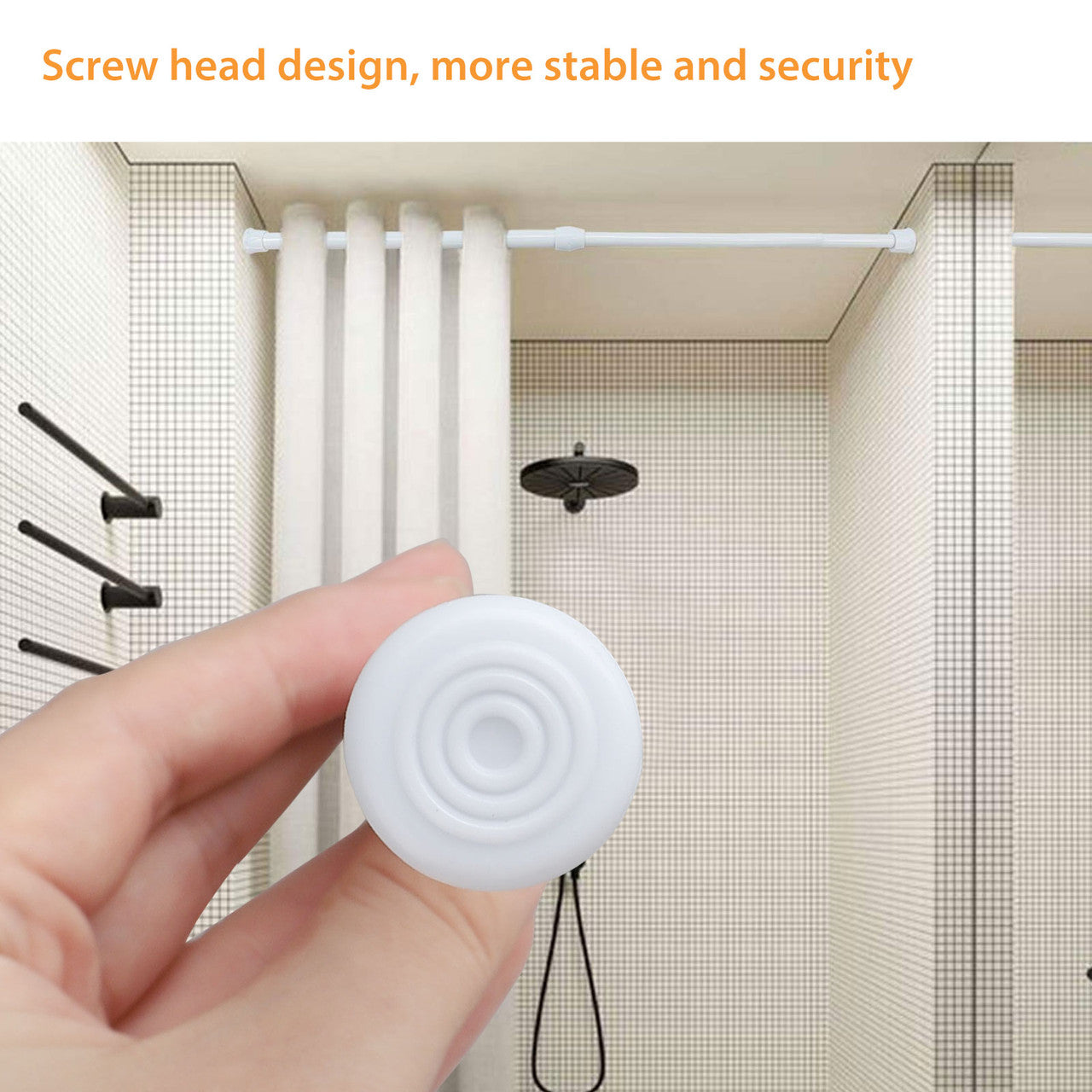 Adjustable Tension Rods 11.8" to 27.6", 1Pcs Spring Tension Rods, Extension Spring Rods Closet Rod Cupboard Bars Tensions Rod for Windows,Kitchen, Bathroom,Cupboard,Wardrobe (White)