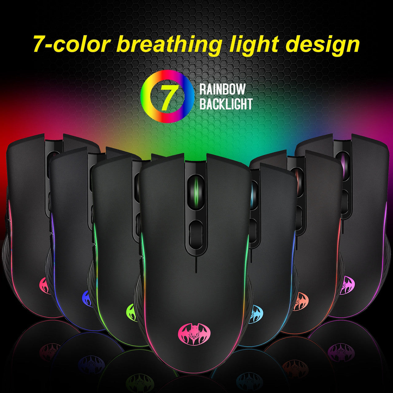 2.4G Ergonomic Wireless Optical Mouse with USB Nano Receiver for Laptop, PC, Computer, Notebook, 6 Buttons, 1600DPI, 3 Adjustment Levels, Built-in Rechargeable Battery w/Charging Cable, Black