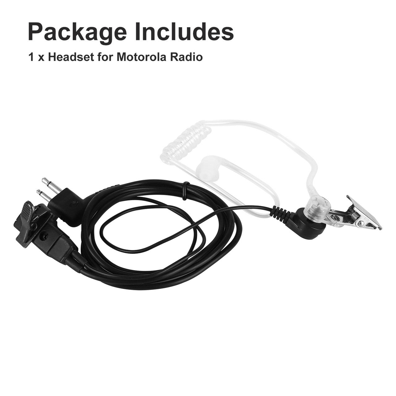 2-Pin Acoustic Tube Headset Earpiece Motorola Radio Walkie-Talkie CLS1110/1410