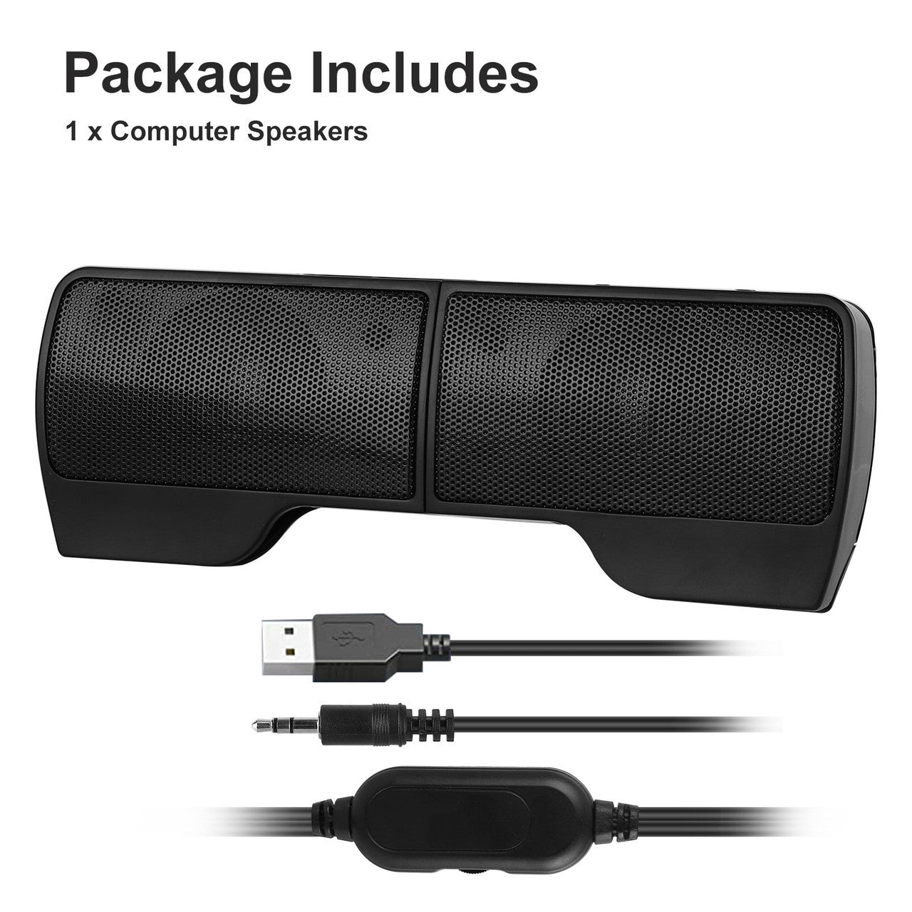 Detachable 2-in-1 PC Gaming Speaker with Stereo Sound, USB Powered 3.5mm Audio Input for Tablets Desktop Laptop Cellphone