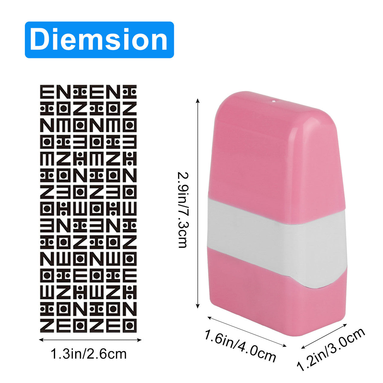 Security Stamp Identity Protection Roller for ID Privacy, for Secure Confidential ID Blackout, Pink