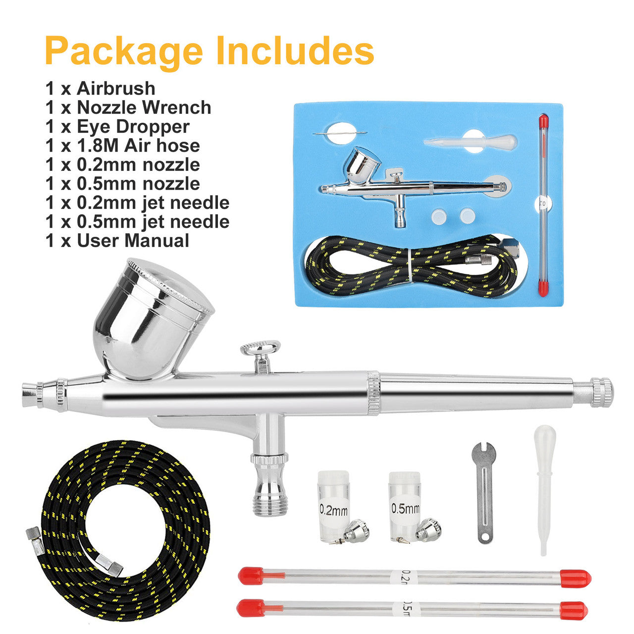 Dual Action Air Brush Airbrush Kit for DIY, Hobby. Fashion and more.