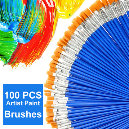 Hobby Artist Paint Brushes Set, 100pcs