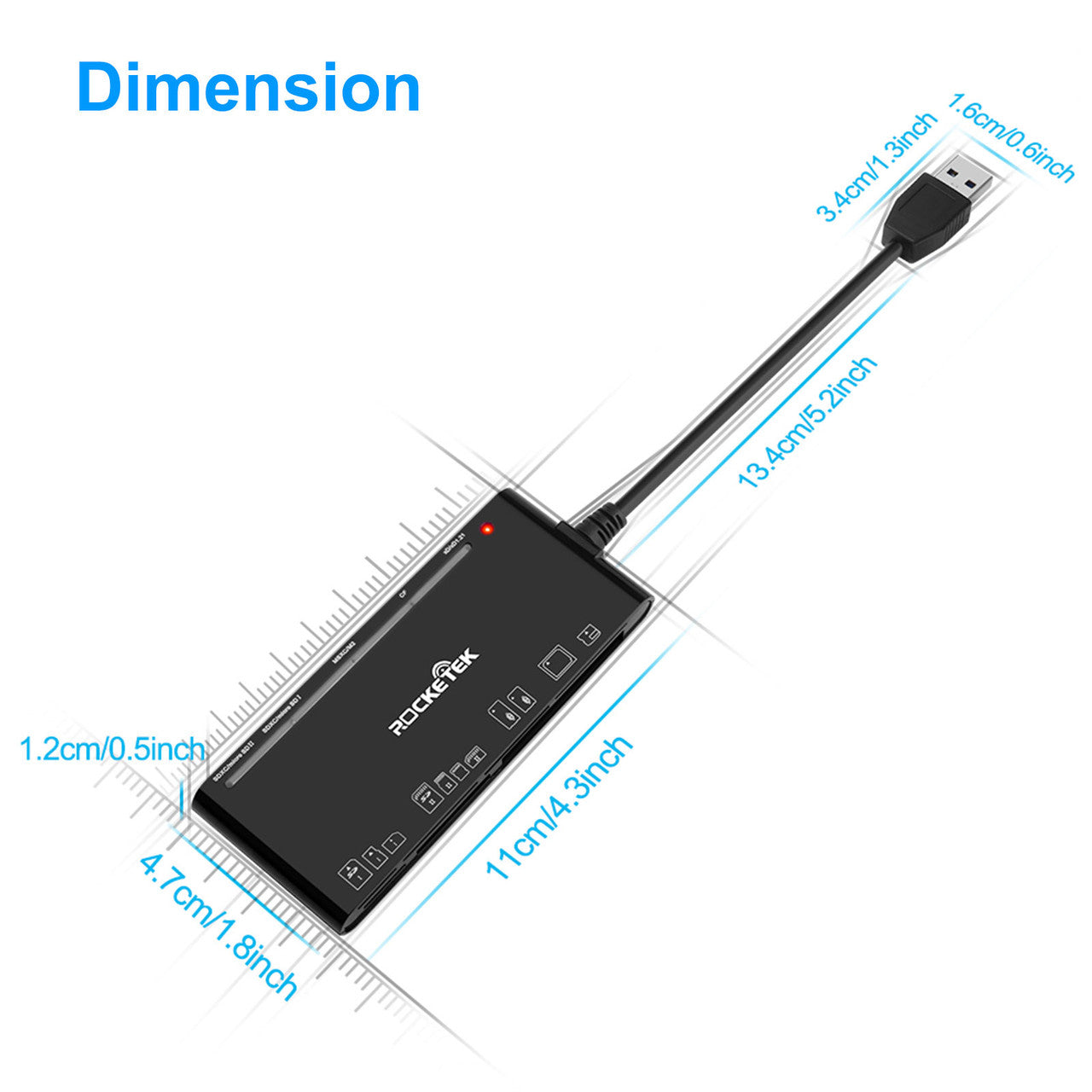 7 in 1 Memory Card Reader USB3.0 for Laptops, Macs, Windows, and More
