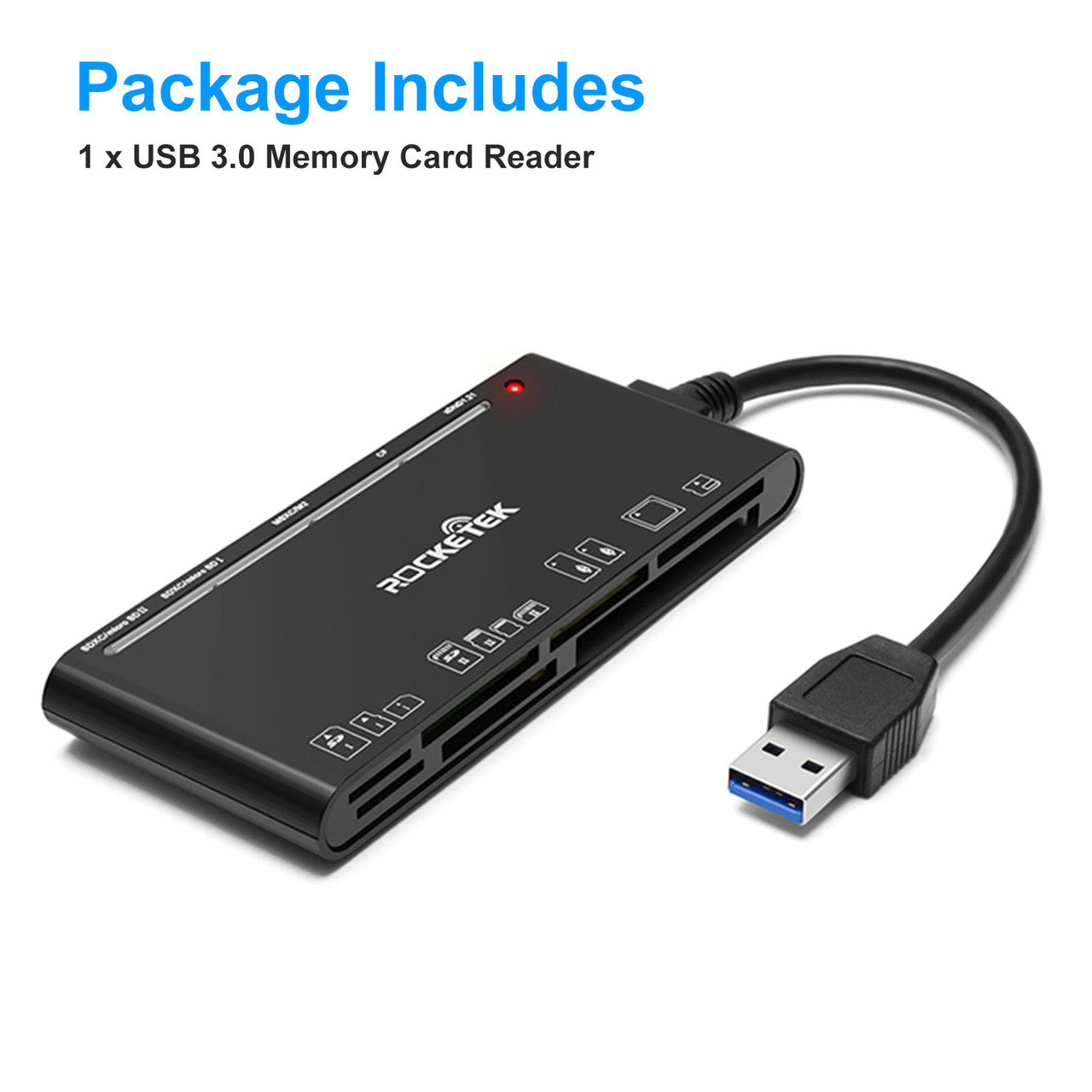 7 in 1 Memory Card Reader USB3.0 for Laptops, Macs, Windows, and More
