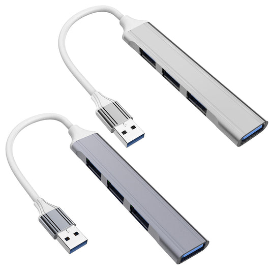 4 Ports USB 3.0 Hub with an All-Aluminum Body and Suitable for Phone and Computer Data Transmission