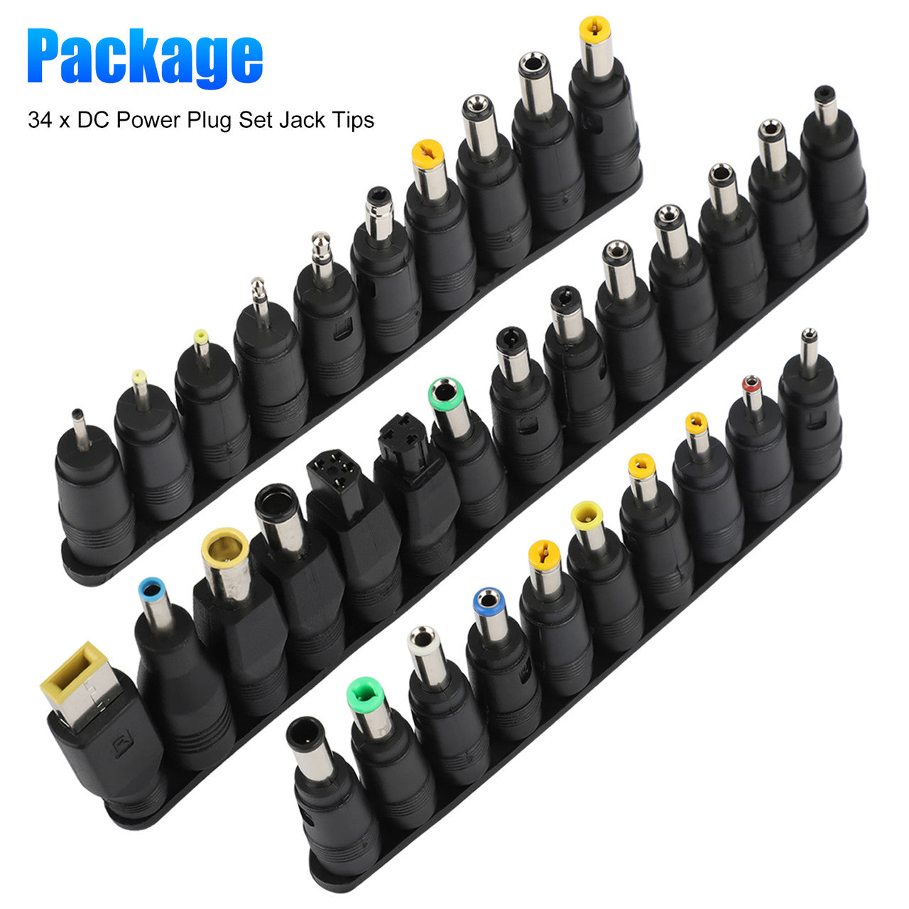 34 Pcs Charger Power Supply Adapter Plug Kit - For AC Power Adapter, 5.5x2.1mm Female Base,Universal Laptop NoteBook connector