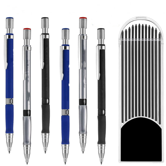 6 Pcs Mechanical Drafting Clutch Pencil - 2.0mm Mechanical Pencil Set,for Art Sketching Carpenter Draft Drawing Writing Crafting