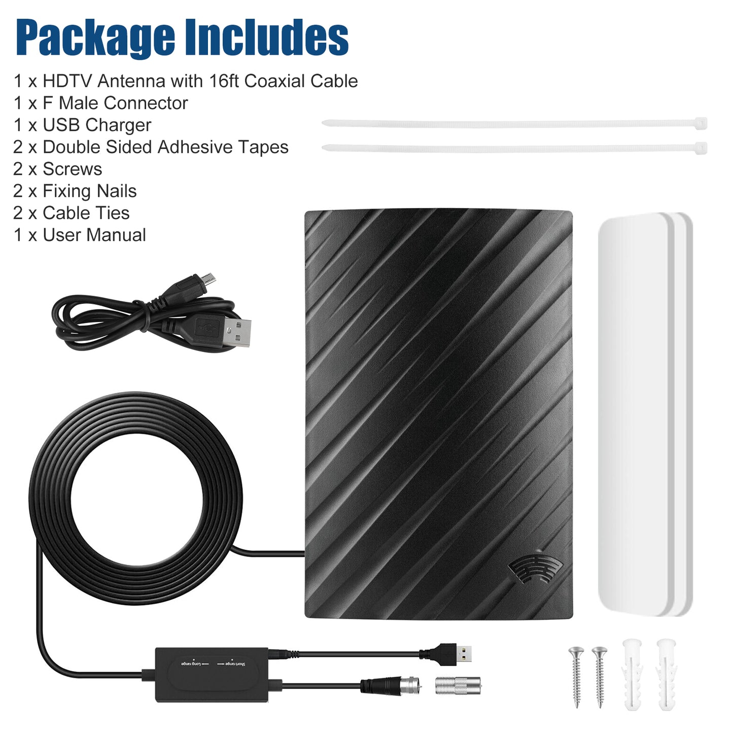 Outdoor Indoor TV Antenna Amplified 4K 1080P Digital