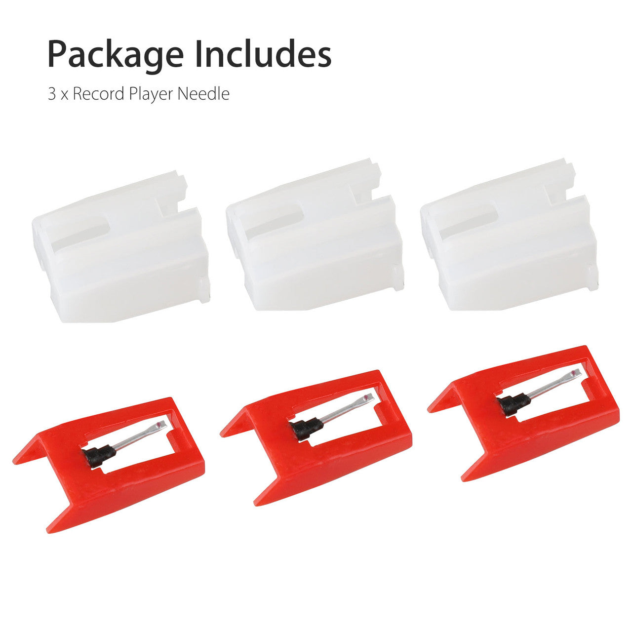 Diamond Stylus Replacement for Turntable, LP, Phonograph, 3pcs