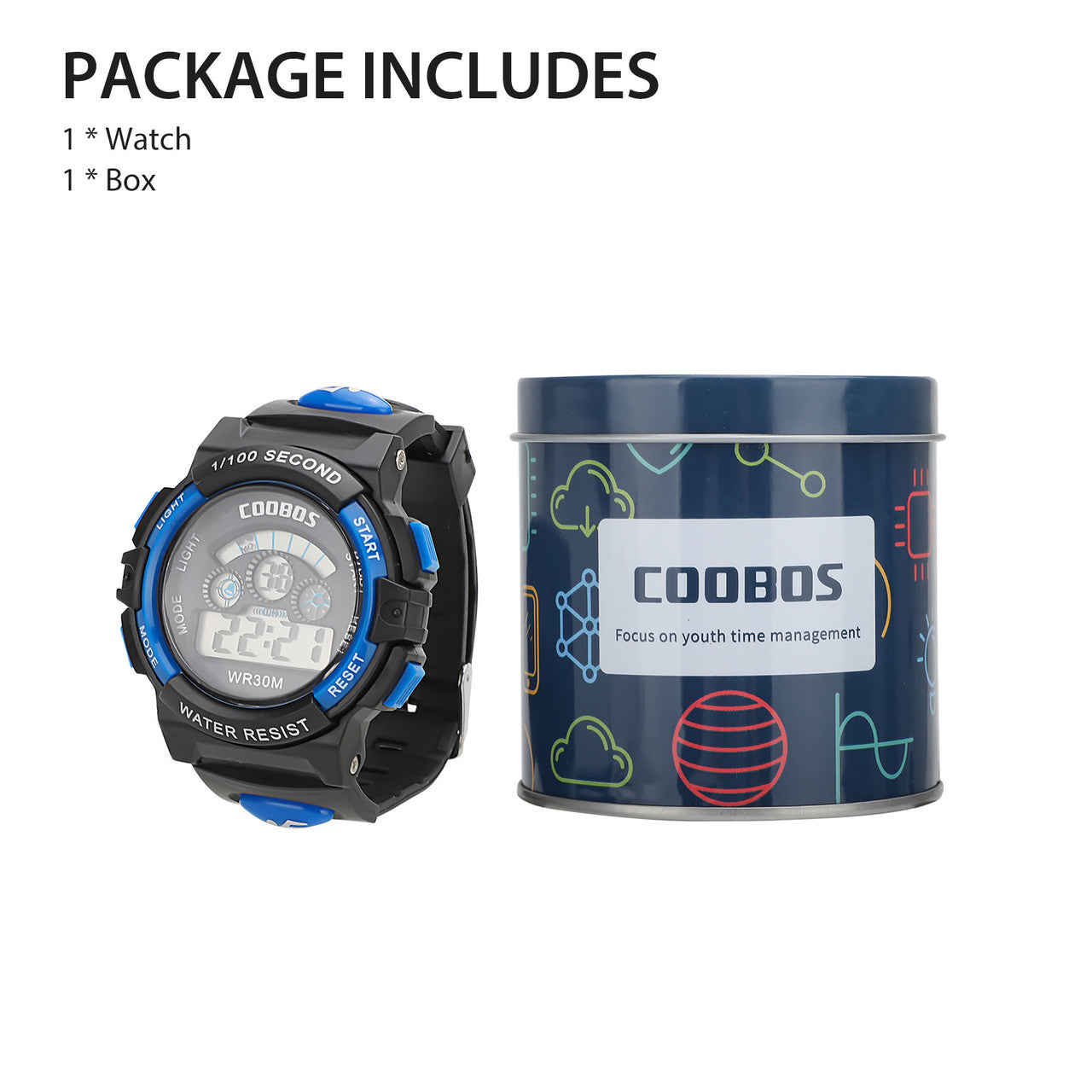 Multi-Functional Digital Children Kids Watches Waterproof Outdoor Wristwatches with Back Light Stopwatch Alarm for Boys, Girls