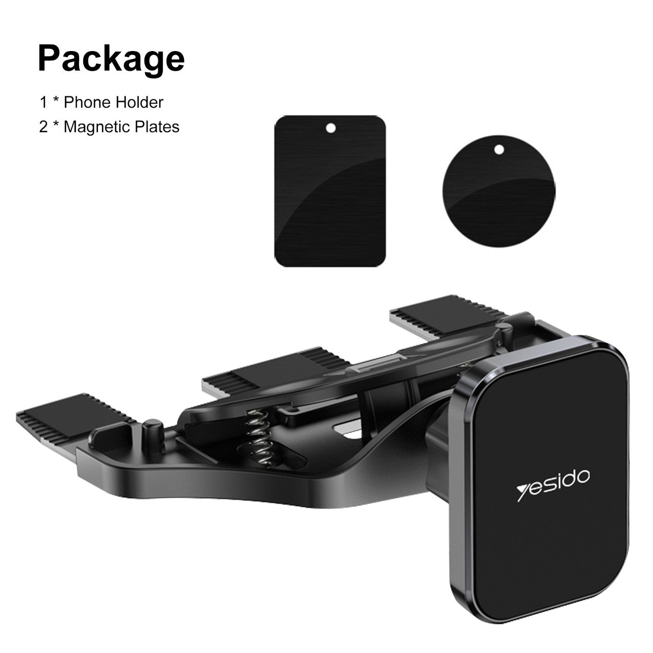 Universal Magnetic CD Slot Car Phone Mount, CD Player Phone Mount, Hands-Free Car Phone Holder with One Hand Operation Design, Compatible iPhone 12 Pro Max11/11Pro/Xs MAX/XR/XS/X/8, Galaxy S10/S10+/S9