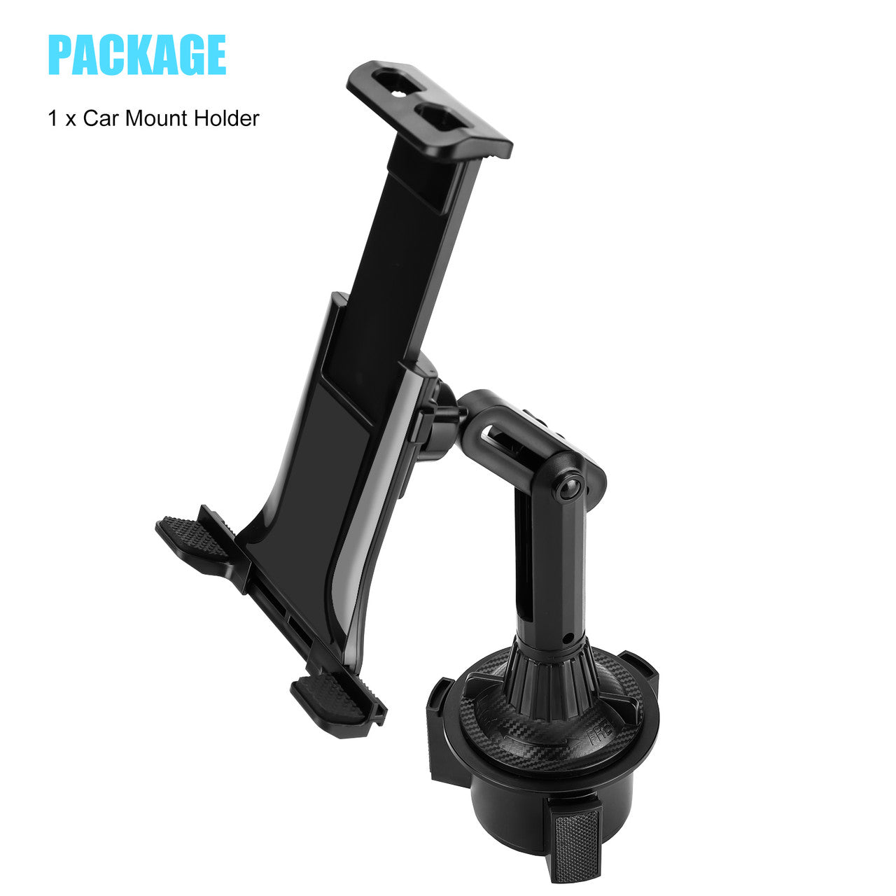 Car Cup Holder Phone Mount, 2-in-1 Universal Adjustable Cup Holder Tablet Mount Fit for iPhone 12/11 Pro/11/XS Max/XR/X, Samsung Galaxy S20/S10/S9, iPad Pro 2020, iPad Pro/12.9/11/10.5/9.7, iPad Mini