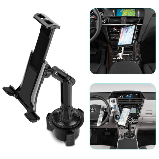 Car Cup Holder Phone Mount, 2-in-1 Universal Adjustable Cup Holder Tablet Mount Fit for iPhone 12/11 Pro/11/XS Max/XR/X, Samsung Galaxy S20/S10/S9, iPad Pro 2020, iPad Pro/12.9/11/10.5/9.7, iPad Mini