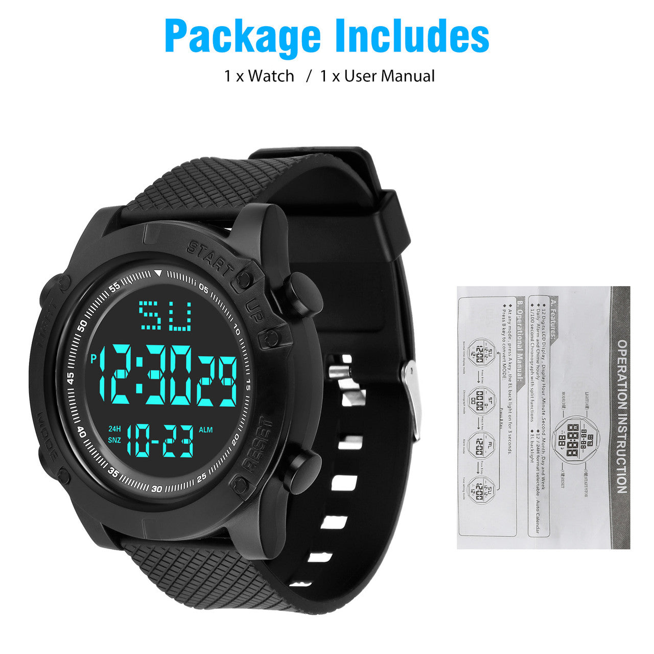 Men's Electronic Digital Shock Resistant Watch