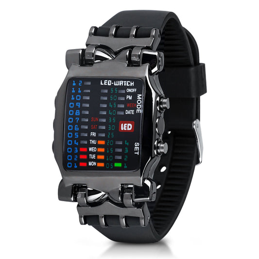Luxury Men's Steel Watch LED Sports Date Digital Bracelet Wristwatch