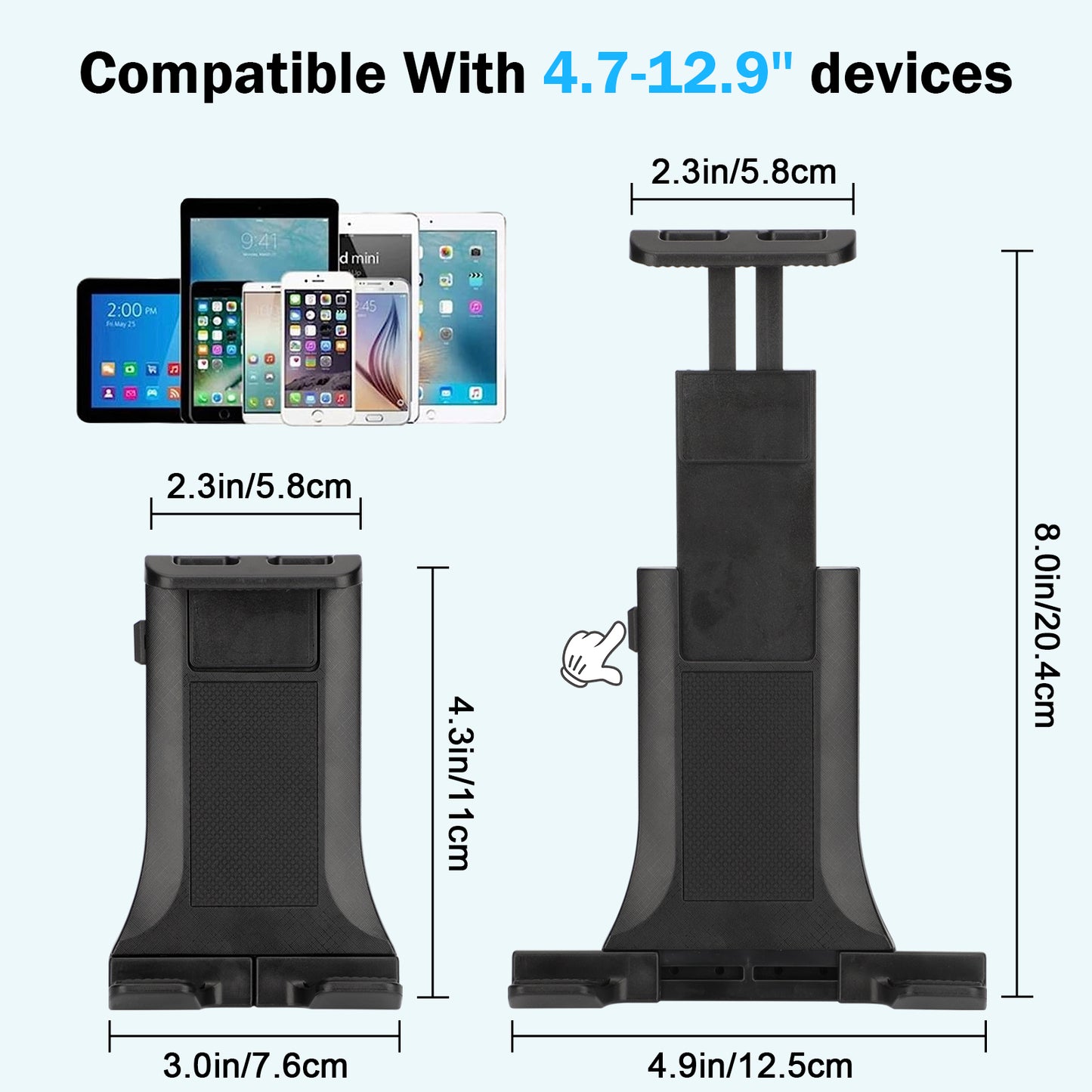 Music Microphone Tablet Holder - Music Microphone Stand Holder Mount Fit For 7-11" Tablet iPad 4 3 2 Samsung Tab