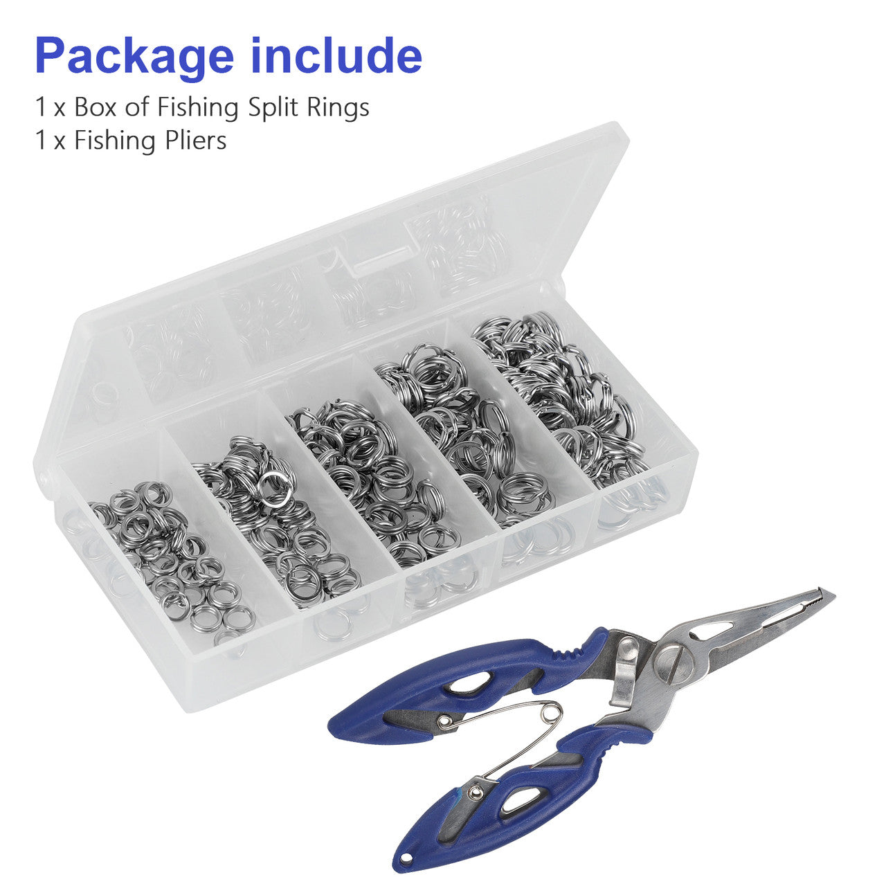 Heavy Duty Stainless Steel Fishing Lures Ring Chain Connector,High Strength Snap Loop Lure Tackle Connectors Kit, 201Pcs