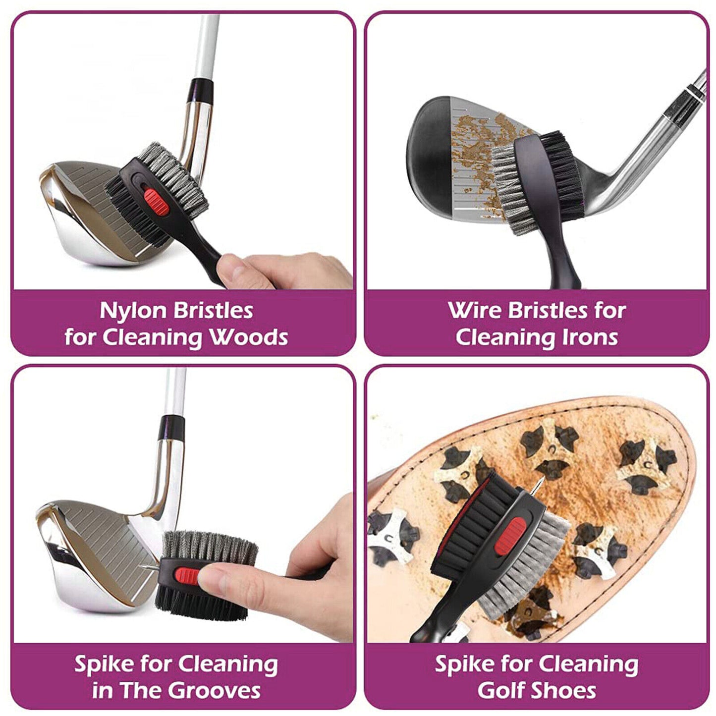 Golf Club head Double sided cleaning brush