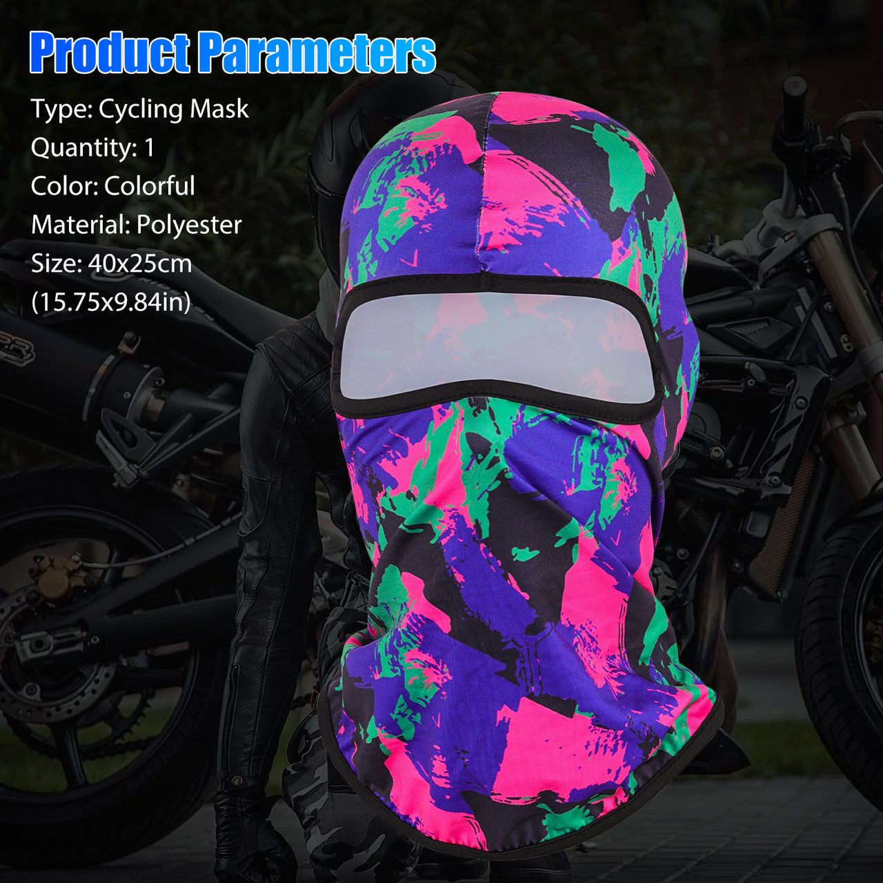 UV Mask Balaclava Knitted Full Face Cover - Ski Mask Winter Windproof Neck Warmer Thermal Cycling  (Pink Blue Camo)