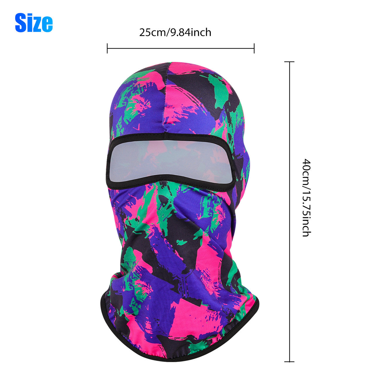 UV Mask Balaclava Knitted Full Face Cover - Ski Mask Winter Windproof Neck Warmer Thermal Cycling (Pink Blue Camo)