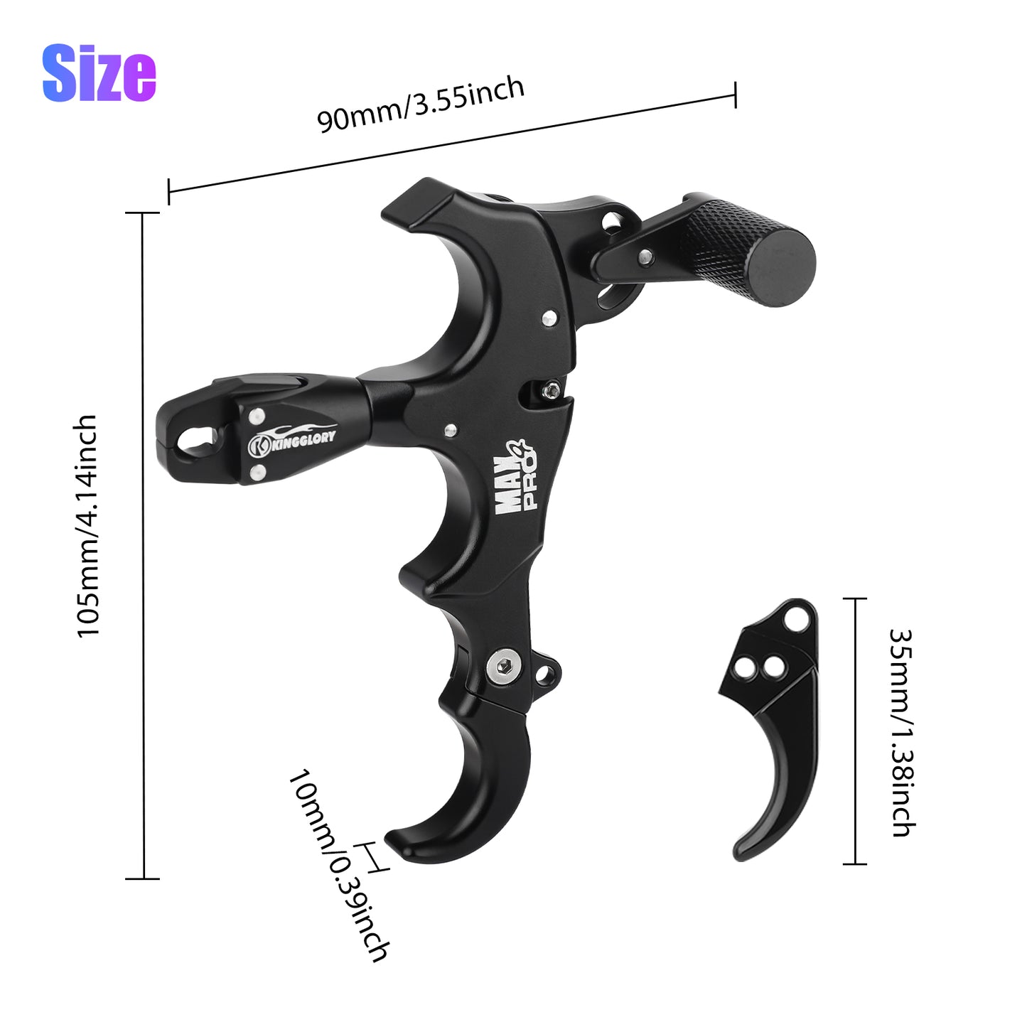 360° Compound Bow Release Aids 3 Or 4 Finger Grip Thumb Caliper Trigger Alloy