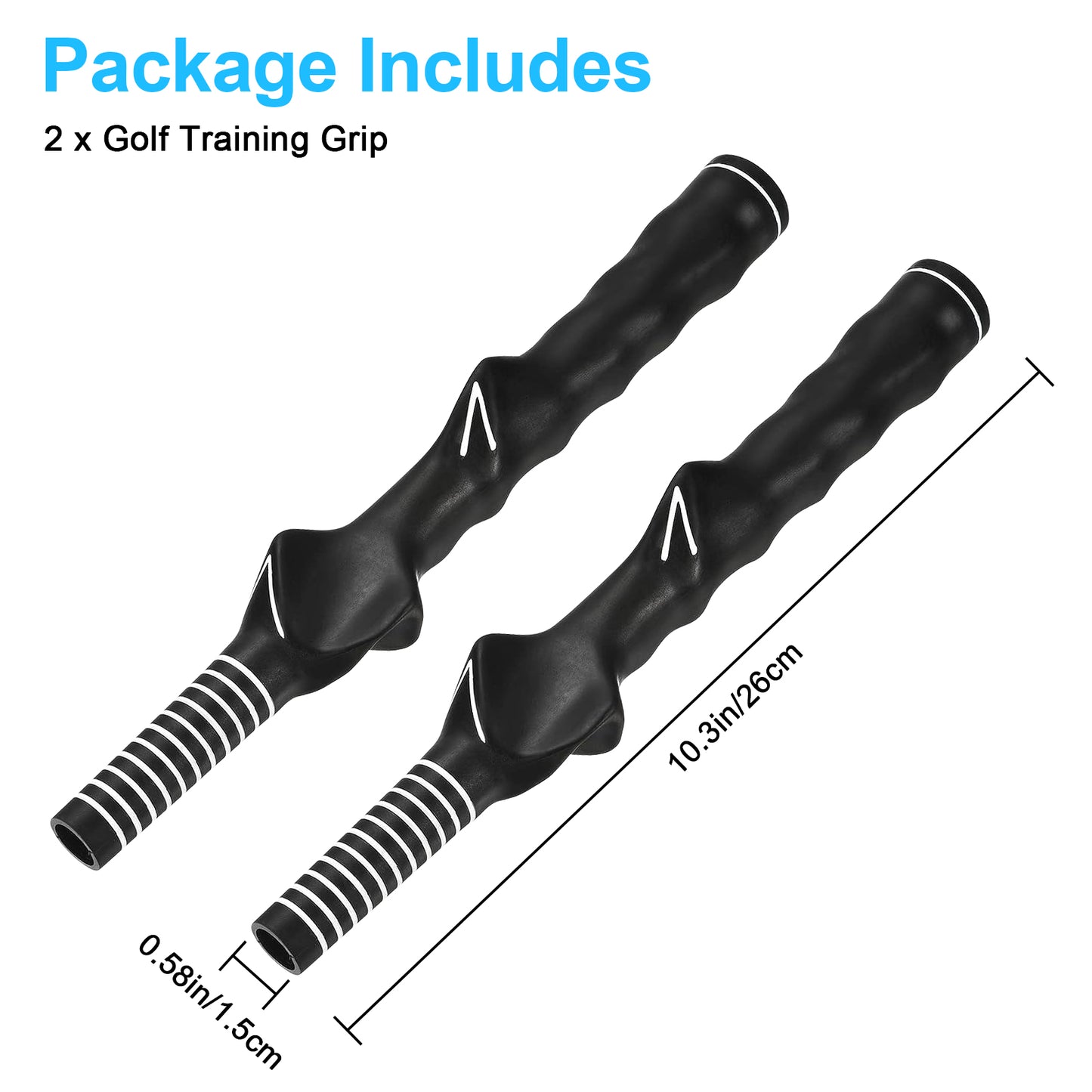 2 pcs Golf Training Grip - Lightweight and Durable Rubber Grip,Golf Club Grips Swing Training Grip Outdoor Teaching Practice Aid