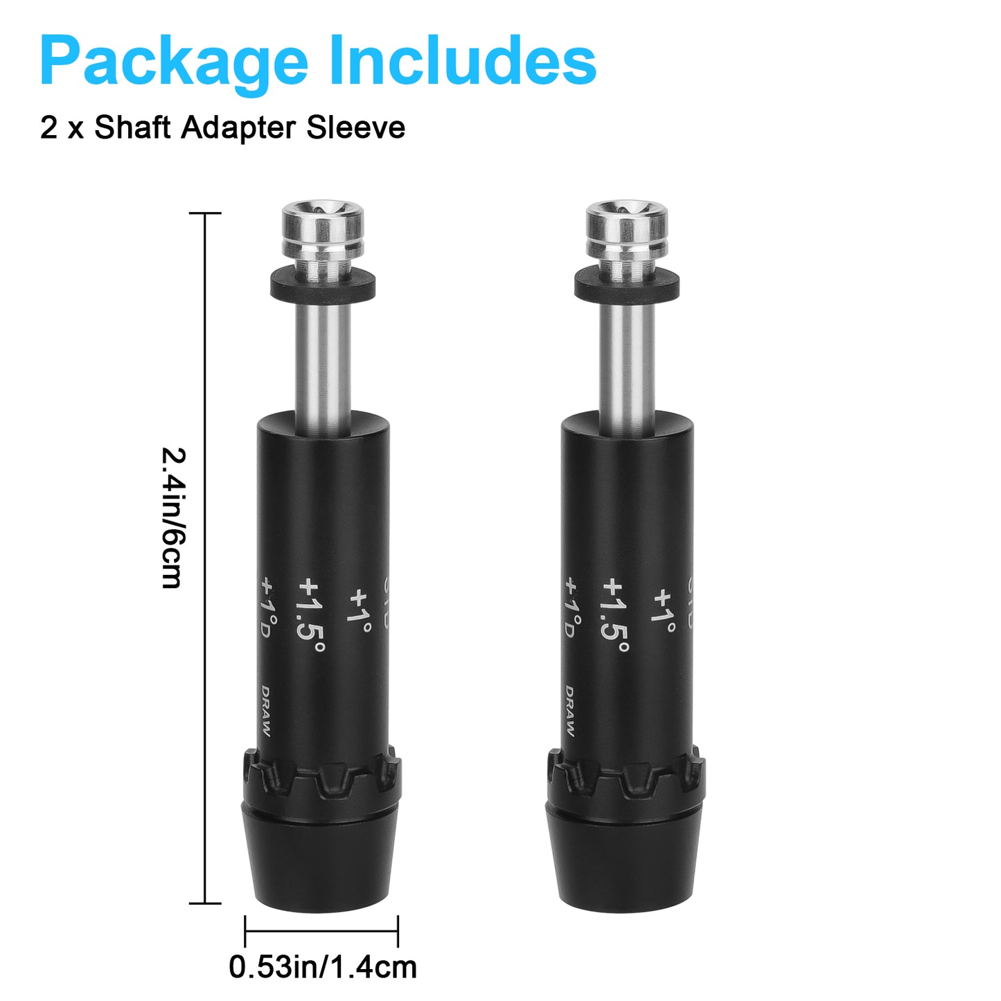 2Pcs Golf Shaft Sleeve Adapter - 0.335 Golf Adapter Sleeve For Cobra Drivers (Black)