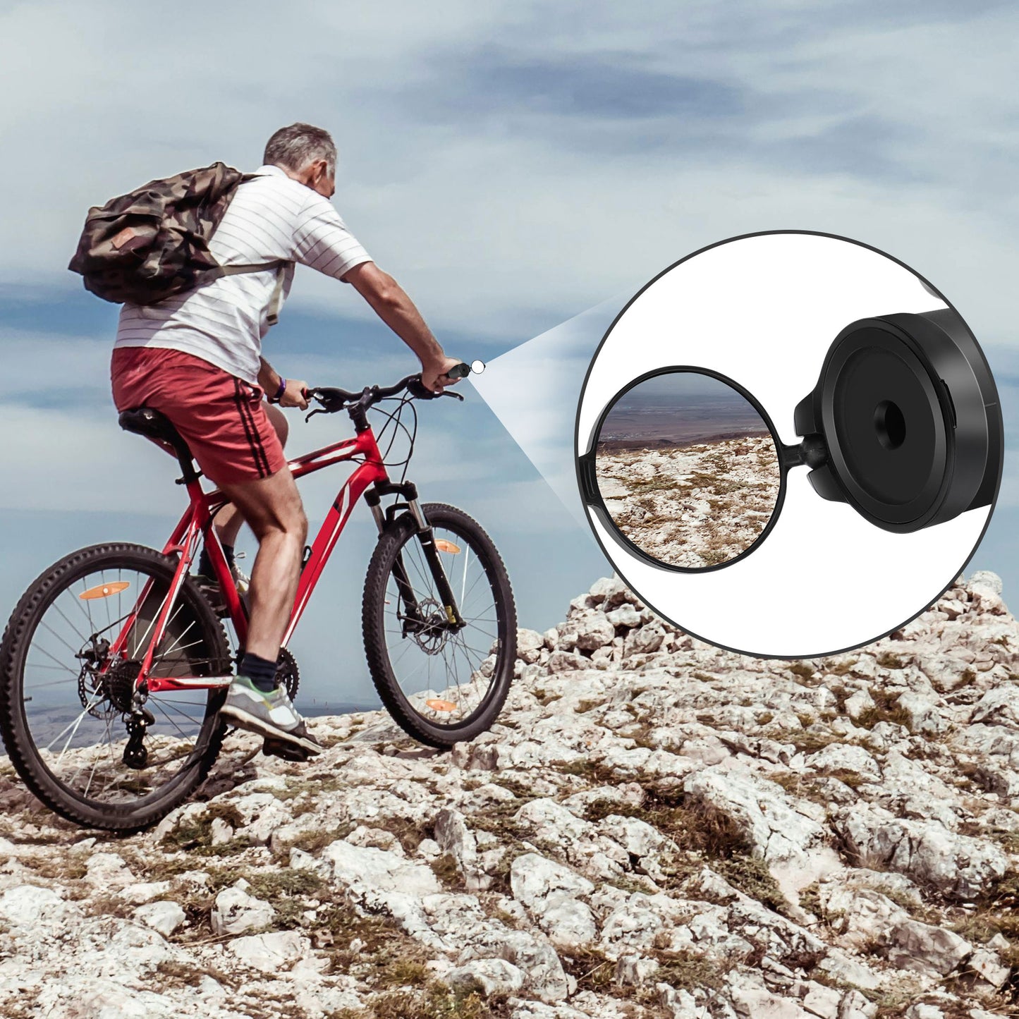 Bicycle Handlebar Mini Rear Mirror – 360° Rotatable Wide-Angle Rear View for Enhanced Cycling Safety