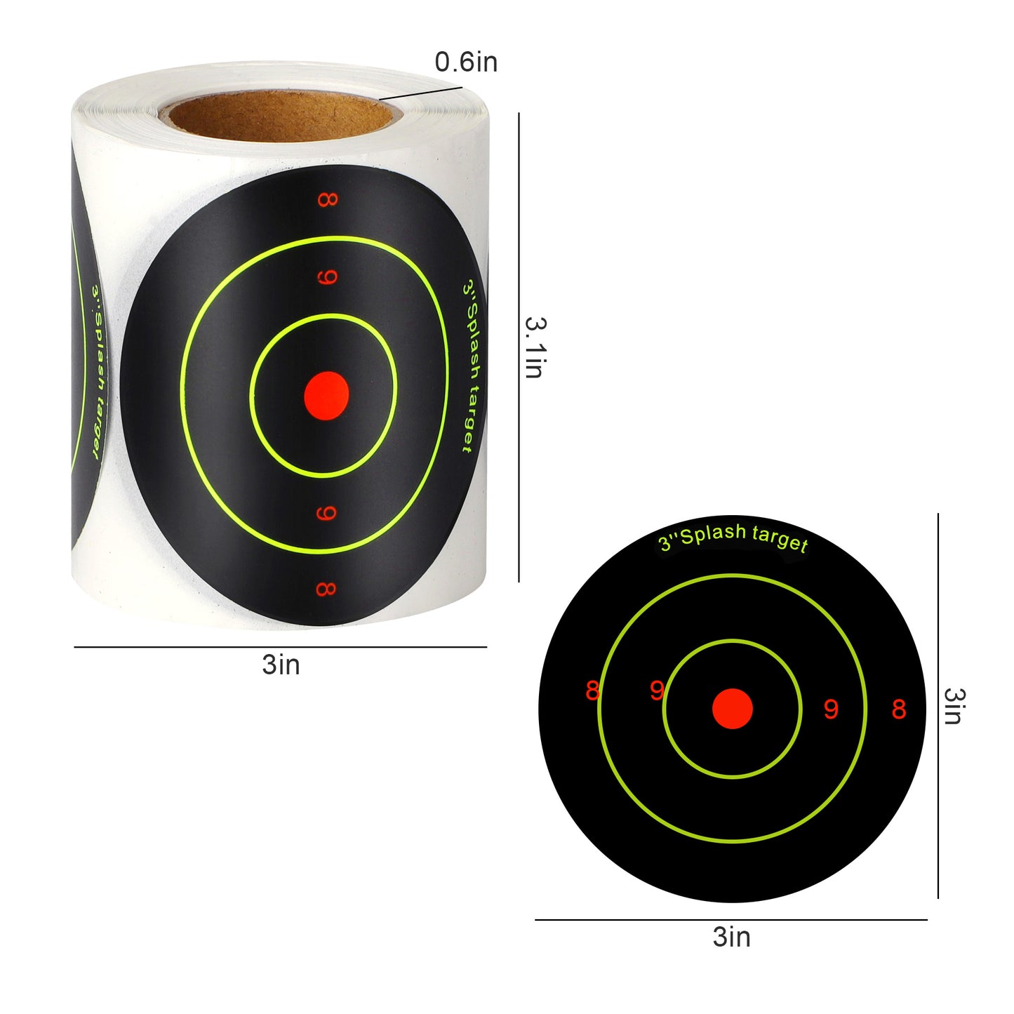 200 Pcs Self-Adhesive Shooting Targets Stickers - Each 3"reactive paper targets Ideal for Shooting , Archery Practice in indoor and outdoor