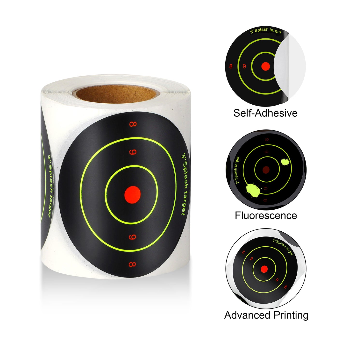 200 Pcs Self-Adhesive Shooting Targets Stickers - Each 3"reactive paper targets Ideal for Shooting , Archery Practice in indoor and outdoor